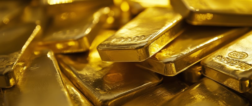 high quality gold bars in big pile