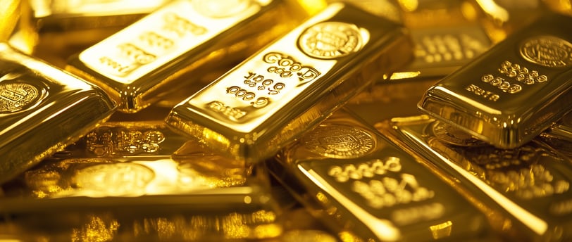 high quality gold bars in a pile