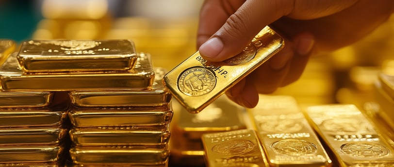 people buying and selling gold bars and coins