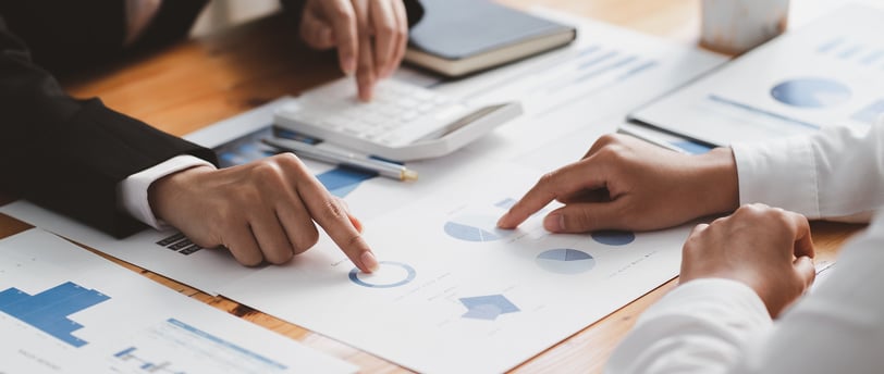 pie charts and statistics for financial planning