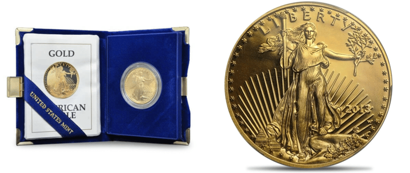 gold american eagle proof coin in a united states minted case