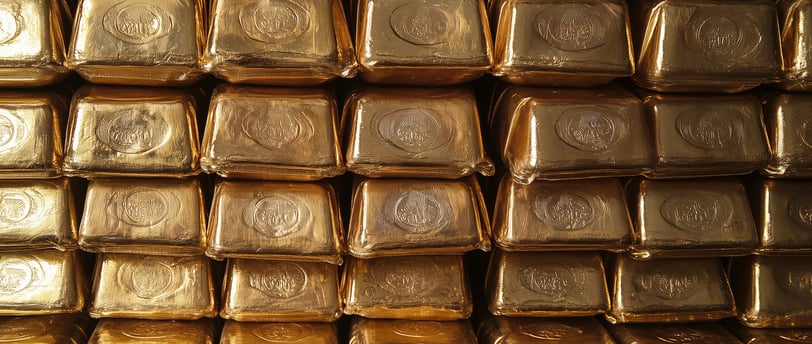 shiny gold bar pallet
