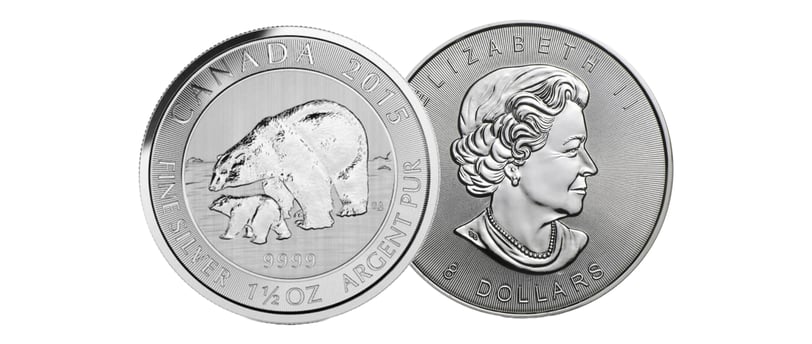 silver polar bear coin