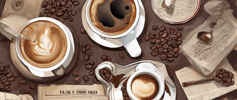 a notebook with a pen, glasses and a cup of coffee