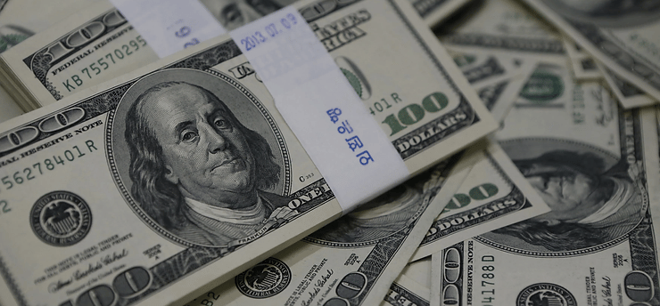 Dólar em queda.