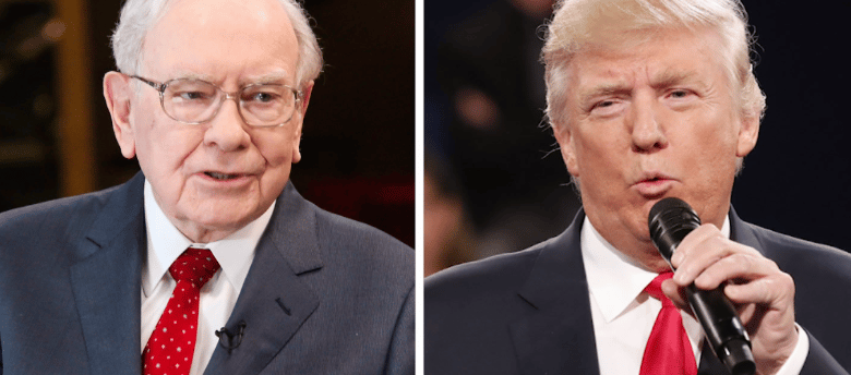 Warren Buffett e Donald Trump lado a lado.