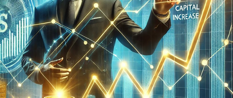 Imagem abstrata sobre investimentos e gráficos de ações.