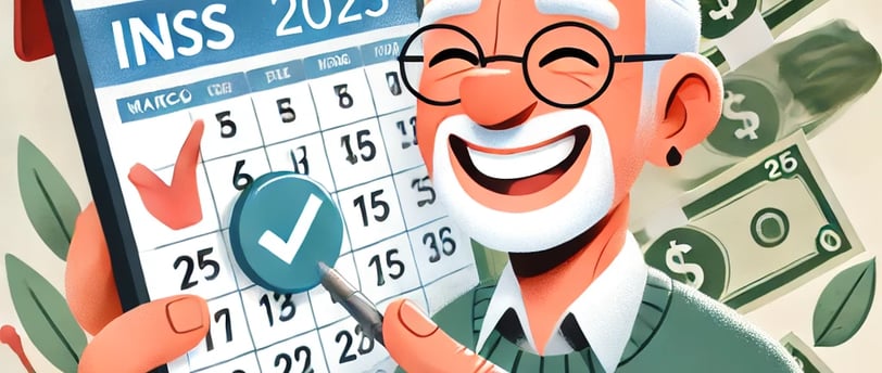 Um senhor feliz porque vai receber sua aposentadoria antecipada.