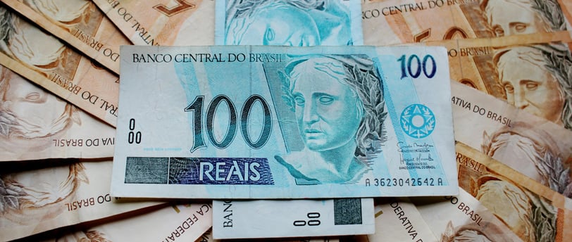 notas da moeda brasileira Real.