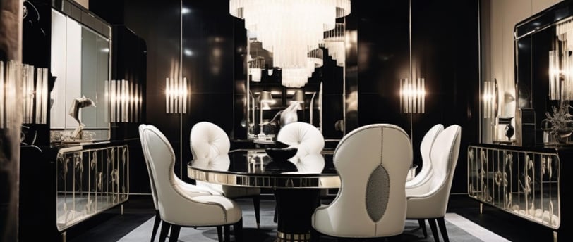 Dining room with a round table and luxury chairs in Union City, CA interior design.