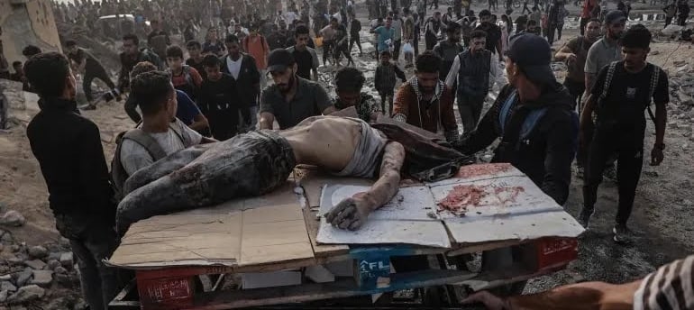 a young martyr carried on a flour cart,