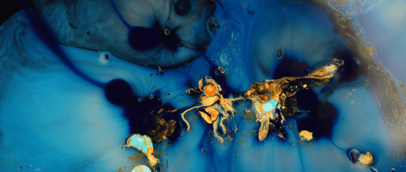 blue, gold, and black epoxy resin art for tables and epoxy resin art for jewelry