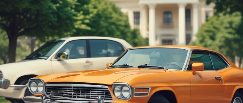 a car parked in front of a white house No Deposit Car Insurance: Affordable Coverage with No Upfront