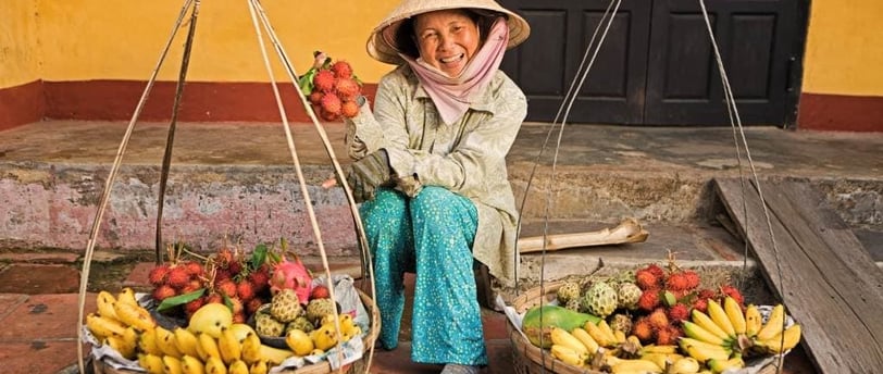 une vendeuse de fruits au vietnam