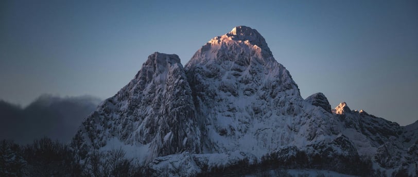 a mountain scene with a mountain range in the background