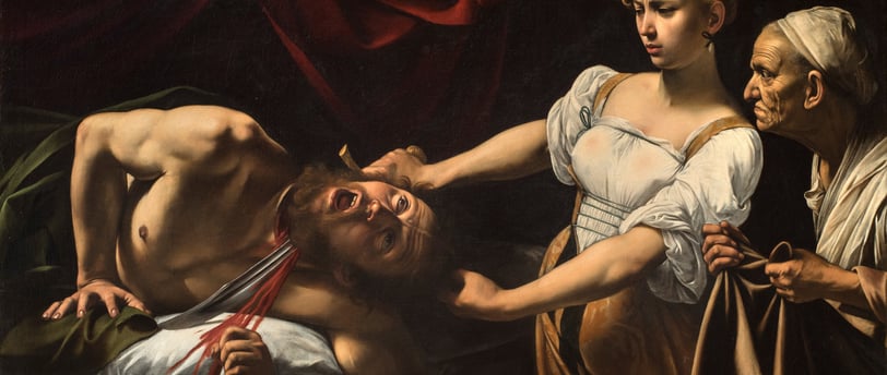 a painting of a man being taken from a painting