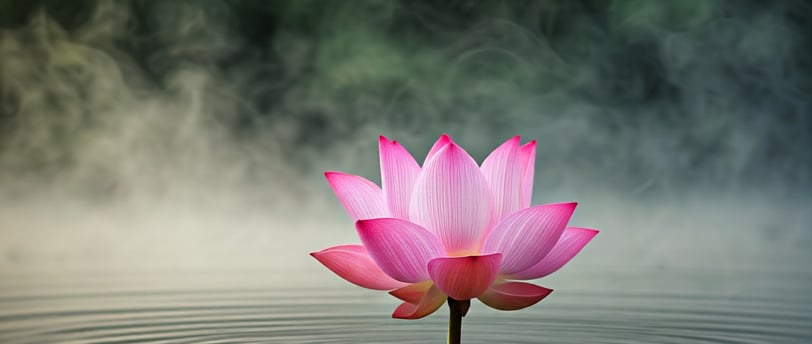 a pink lotus flower in the water