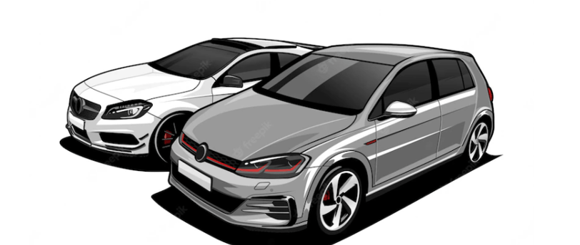 ilustração de dois carros
