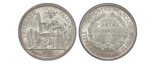 French Indochina Piastre Coin 1885