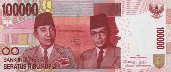 Indonesia Banknote 100000 Rupiah Sukarno Hatta