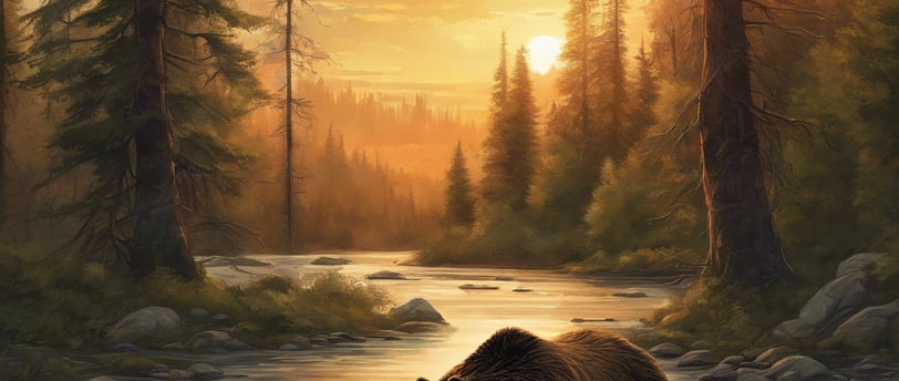a bear bear standing in a stream of water
