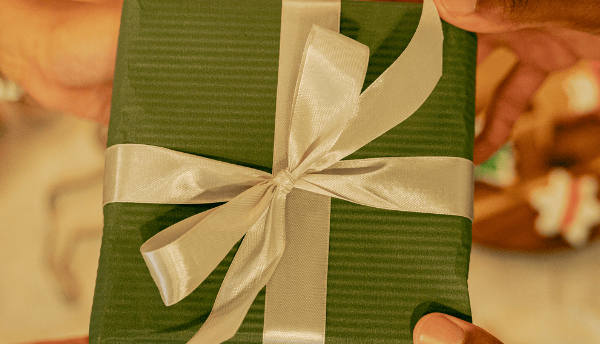 holding gift box