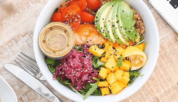 fresh meal bowl on the table