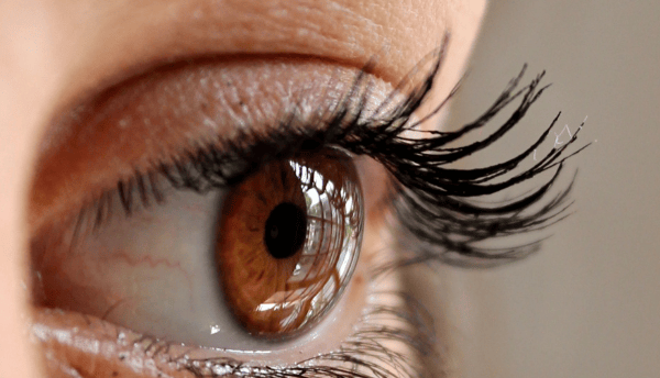 a brown color eye of a girl