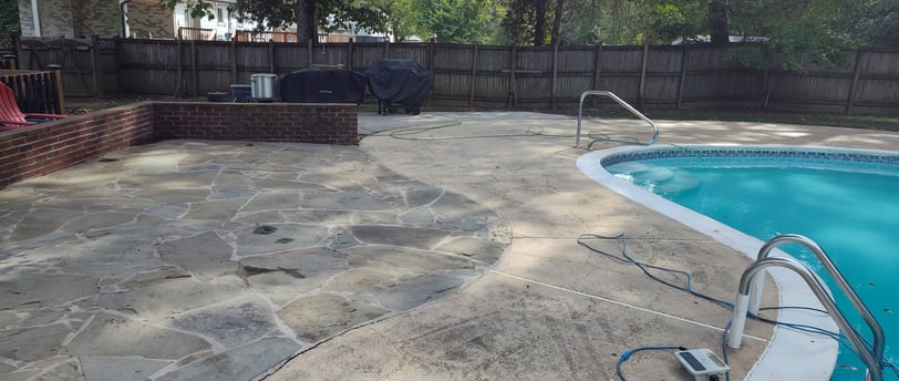 guys power wash & detailing after pressure washing pool deck in accokeek md house