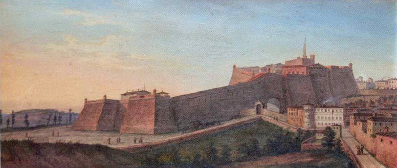 La Rocca Paolina prima della sua demolizione
