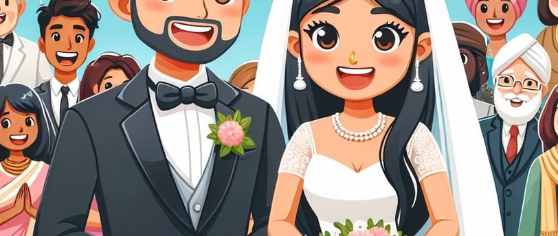 casal se casando ilustrado