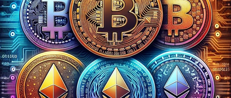ilustracao de criptomoedas