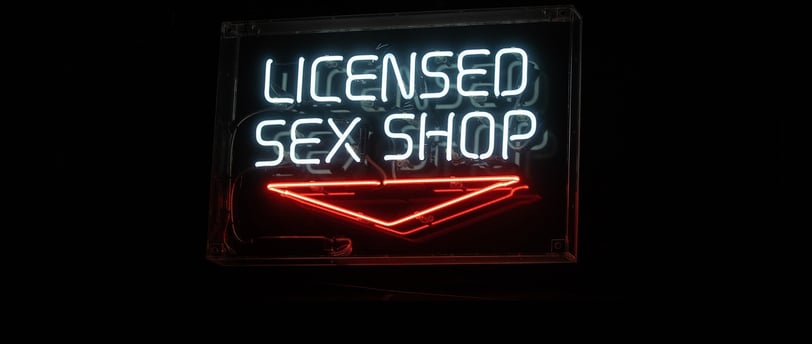 image with text reading licensed sex shop