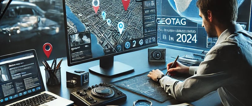 An image of an investigator using geo locational tools