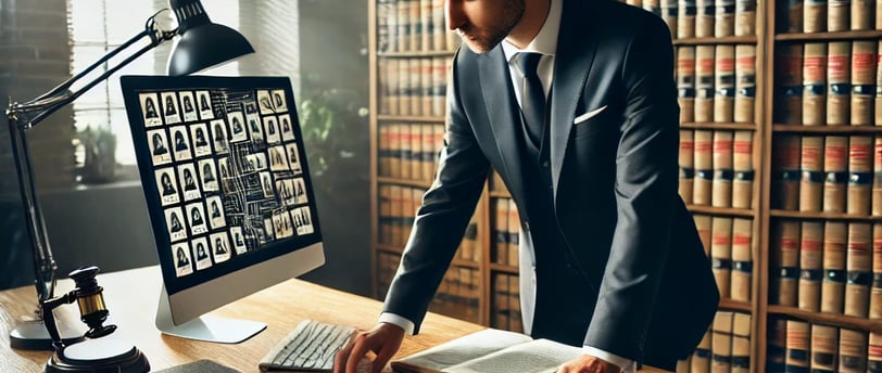 private investigator working on a genealogy case 