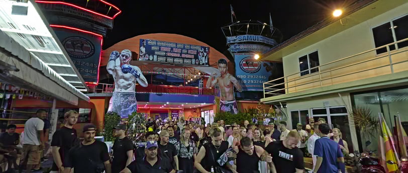 Samui muaythai boxing stadium and Gym training battle neaby chaweng at samui international today