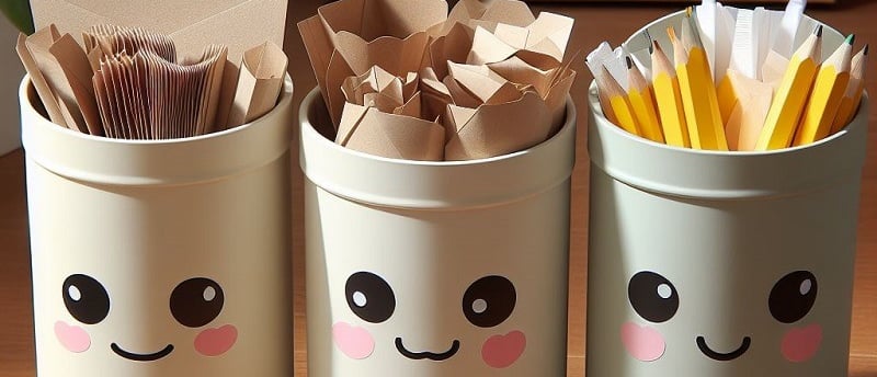 pequeños contenedores para reciclar papel 