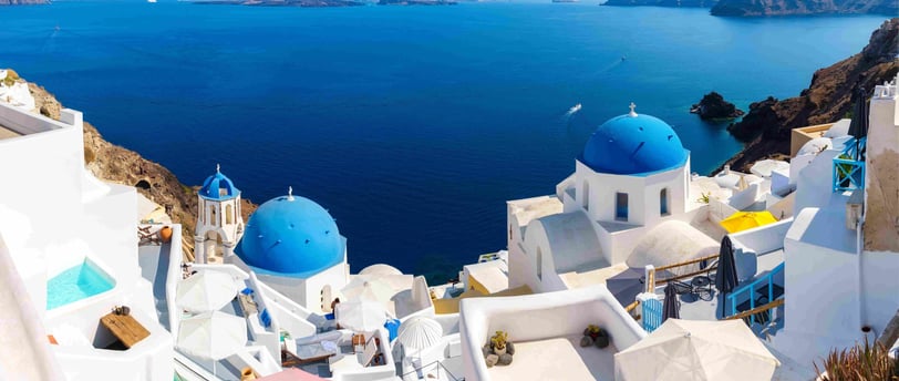 santorini greece panoramic view