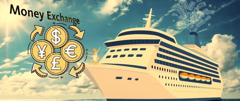 Como funciona o cambio e moedas no navio.