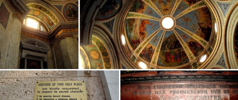 Fotos internas do Mosteiro sagrado em Haifa.