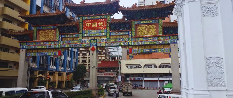 vista do centro chinatown em manila filipinas