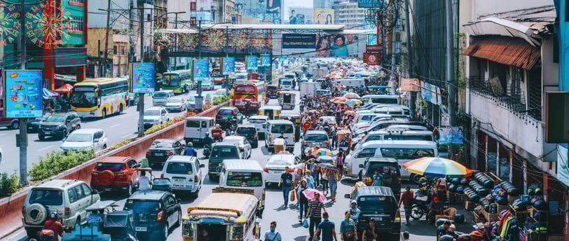 vista do centro congestionado em manila filipinas