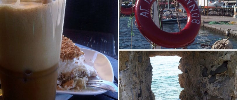 Fotos da autora na volta a cidade de Monemvasia.