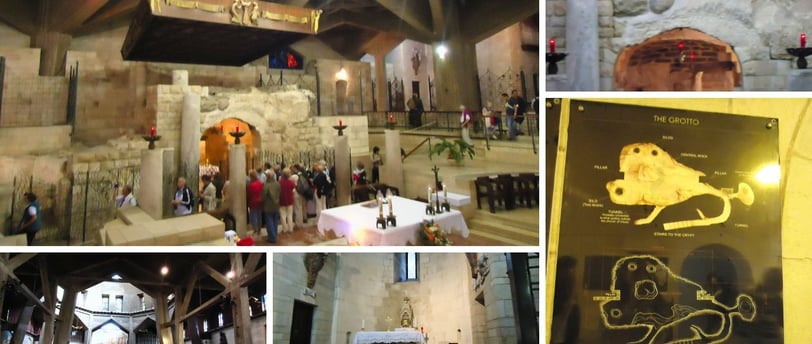 Gruta da Anunciação em Nazaré, local sagrado e ponto central da Basílica.