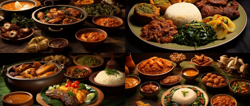 a table with many different types of food