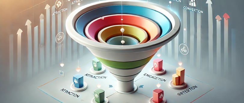 a funnelle with a funnelle of different types of sales funnel