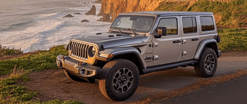 Jeep at San Diego coast