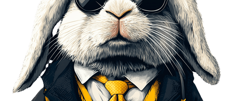 a rabbit rabbit wearing a suit and sunglasses