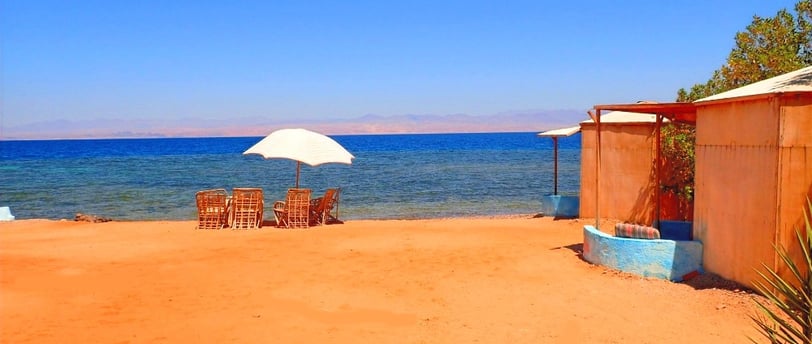 Bedouin star Ras shitan Egypt beach and bunalow view
