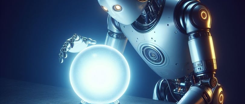 Robot gazing into a crystal ball
